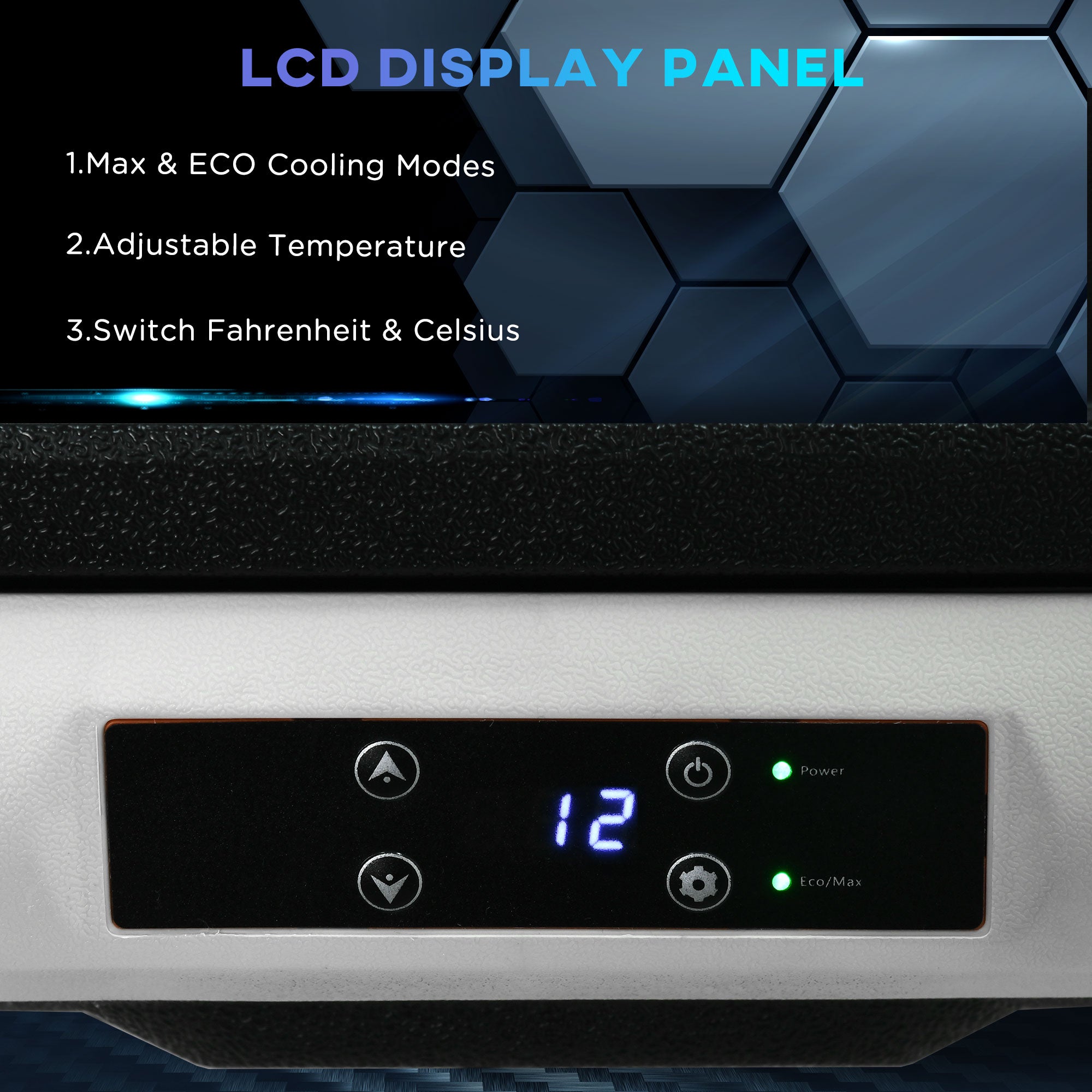 Outsunny 30L Car Refrigerator, Portable Compressor Car Fridge Freezer, Electric Cooler Box with 12/24V DC and 110-240V AC for Camping, Driving, Picnic, Down to -20\'e2\'84\'83