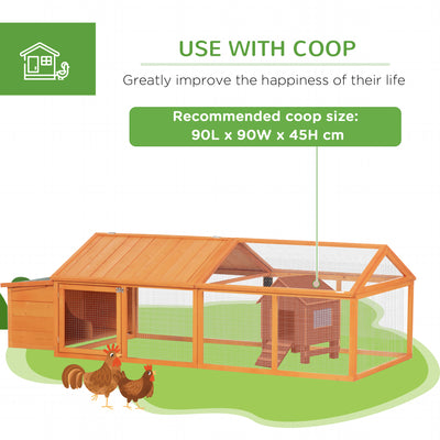 PawHut Wooden Chicken Coop with Nesting Box, Openable Roof, for 4-8 Chickens 
