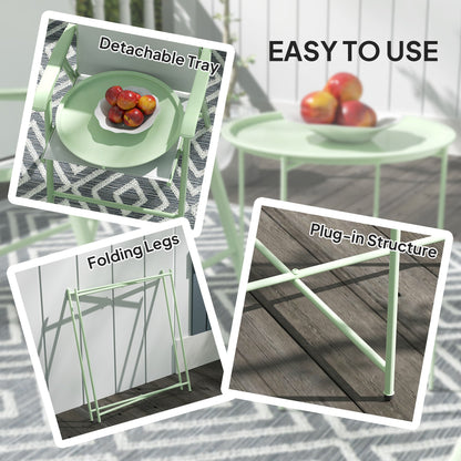 Outsunny Steel Removable Tray Top Garden Table - Green 