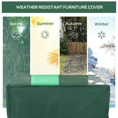 Outsunny 600D Oxford Patio Set Cover Outdoor Garden Rattan Furniture Protection Cover Protector Waterproof Anti-UV, Green, 245 x 165 x 55cm 