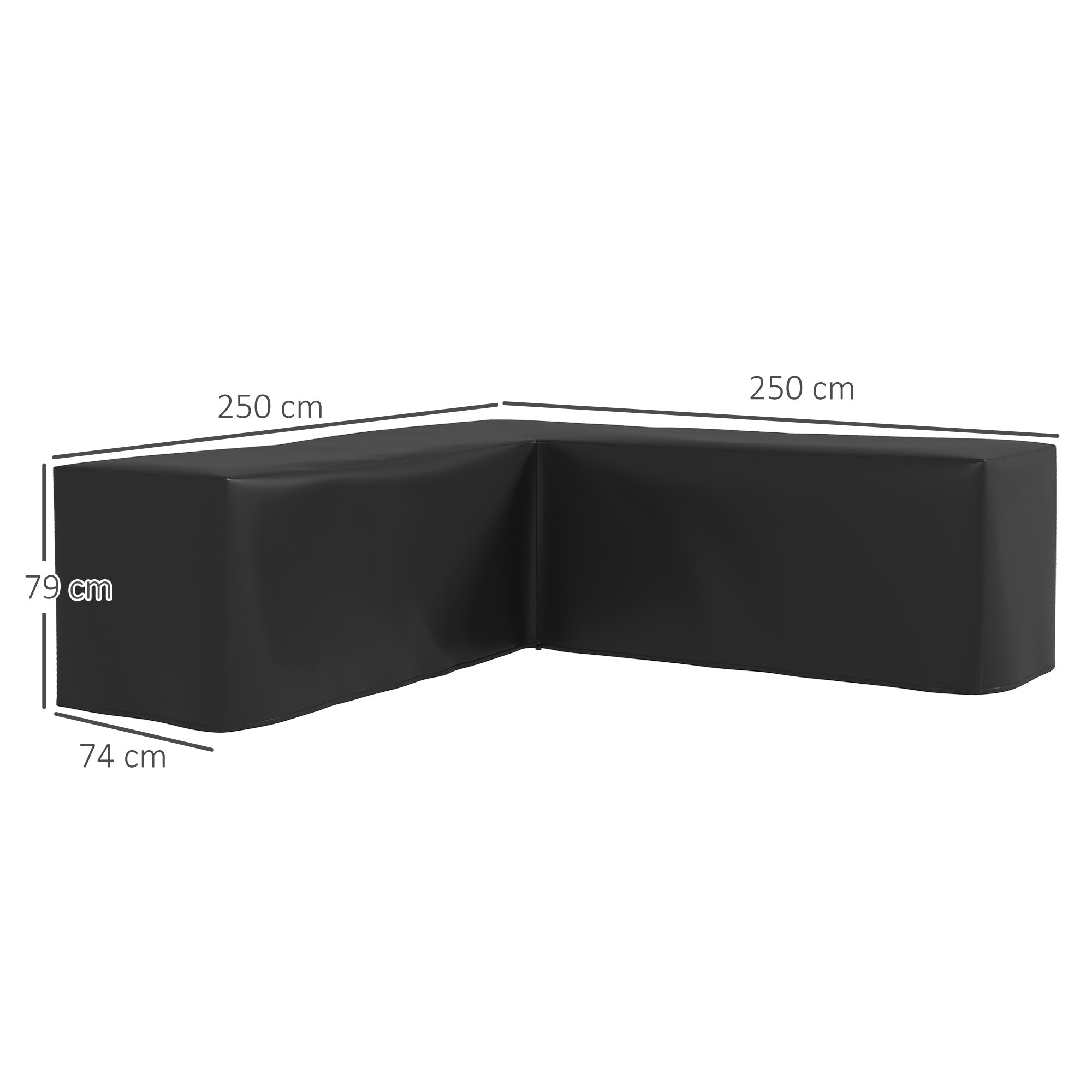 Outsunny 250 x 250cm L-Shaped Protective Furniture Cover 