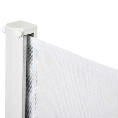 PawHut Retractable Stair Gate,  Dog Pet Barrier, for Doorway, Staircase, Hallway - White 