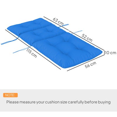 Outsunny 115 x 56cm Rocking Chair Padded Seat Cushion - Blue 