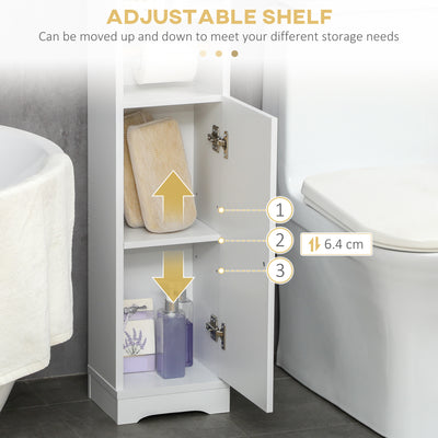 kleankin Multi-Storage Narrow Bathroom Cabinet - White 