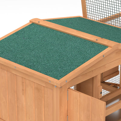 Pawhut Wooden Rabbit Hutch Guinea Pig hutch House 2 Tier with Rabbit Run for Outdoor Garden Backyard, 85 x 24 x 57cm 