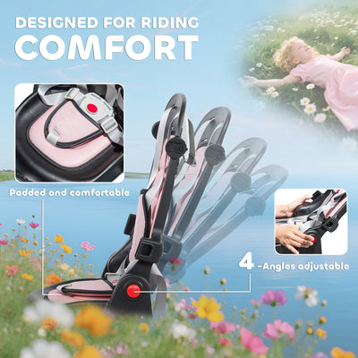 AIYAPLAY 6 in 1 Foldable Kids Trike with Adjustable Parent Handle & Canopy for Ages 1-5, Pink 