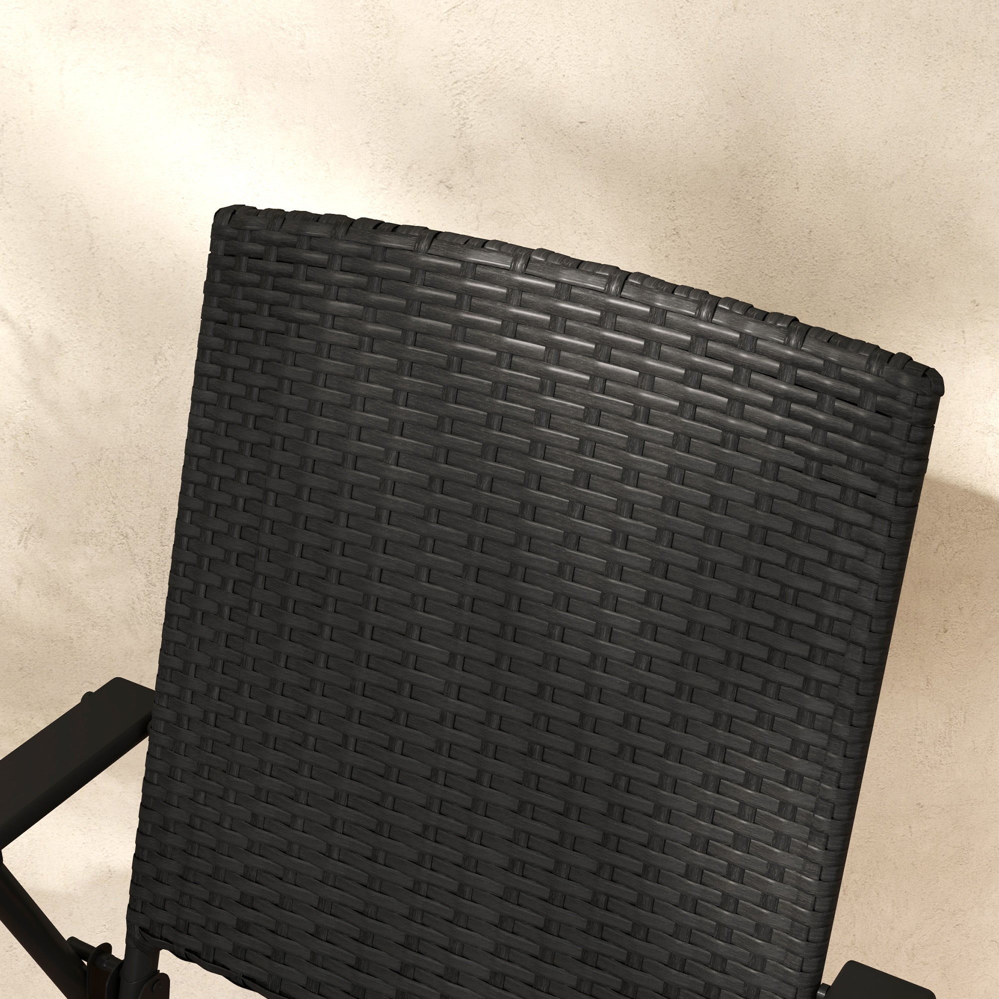 Outsunny Set of Two Folding Rattan Seat Chairs - Black 
