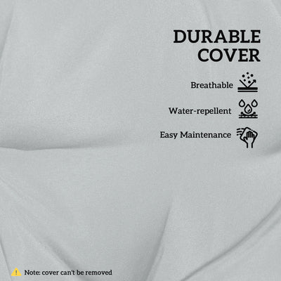 Outsunny Set of 4 Garden Seat Cushion with Ties, 42 x 42cm Replacement Dining Chair Seat Pad, Light Grey 