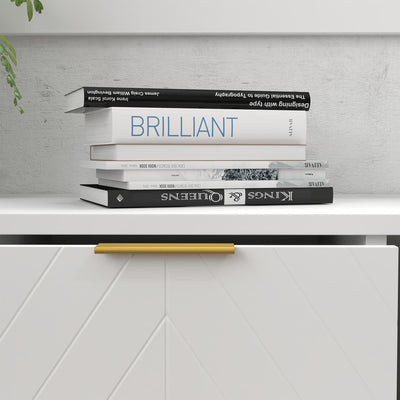 HOMCOM Modern Storage Cabinet Freestanding Cupboard with 3 Drawers for Dining Room, Living Room 