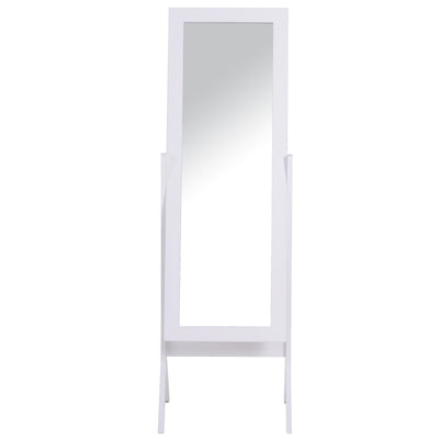 HOMCOM Freestanding Dressing Mirror Bedroom Tall Adjustable Angle 148x47cm White 