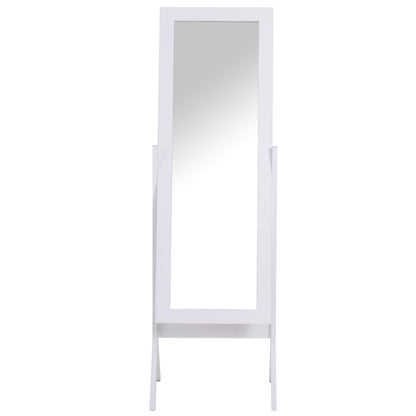 HOMCOM Freestanding Dressing Mirror Bedroom Tall Adjustable Angle 148x47cm White 
