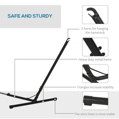 Outsunny 3.1–3.8m Adjustable Universal Hammock Stand Metal Frame Garden Camping Picnic Outdoor Patio Replacement – Stand Only 