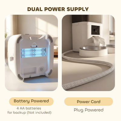PawHut Automatic Cat Feeder for 2 Cats with HD Camera，2.4G & 5G WiFi Pet Food Dispenser 6L APP Control 