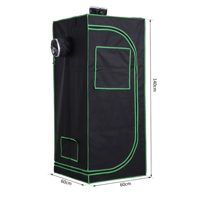 Outsunny Grow Tent Reflective Mylar Hydroponic with Adjustable Vents and Floor Tray for Indoor Plant Growing, 60 x 60 x 140 cm (24.5" x 24.5" x 55") 