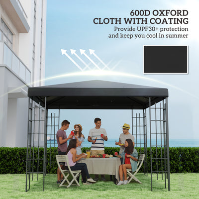 Outsunny 3 x 3(m) Gazebo Frame Replacement - Black 