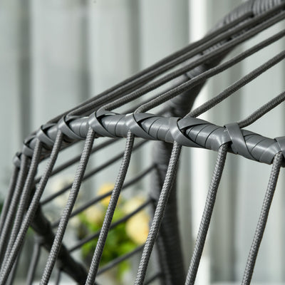 Outsunny Metal Stand Hanging Egg Chair, with Full Body Padded Seat - Grey 