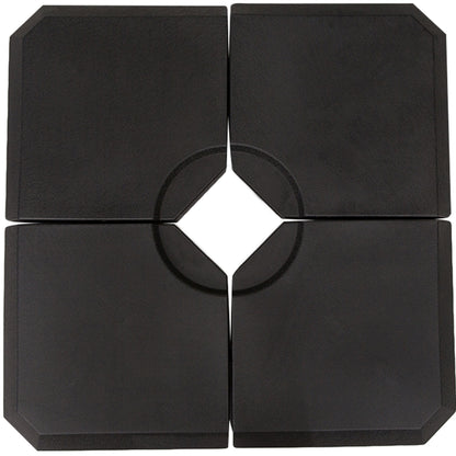 Outsunny Set of 4 Parasol Base Stand Weights for Cantilever Parasols, Water and Sand Filled, Up to 120kg, Black 