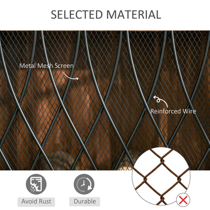 HOMCOM 126cm 3-Panel Metal Folding Fireplace Screen Heat Flame Protective Guard Child Pet Home Spark Barrier Surround w/ Mesh Pattern 