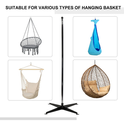 Outsunny Hanging Hammock Stand Hammock Chair Stand C Stand Steel Heavy Duty Stand for Hanging Hammock Air Porch Swing Chair Indoor Outdoor (Only Construction) 