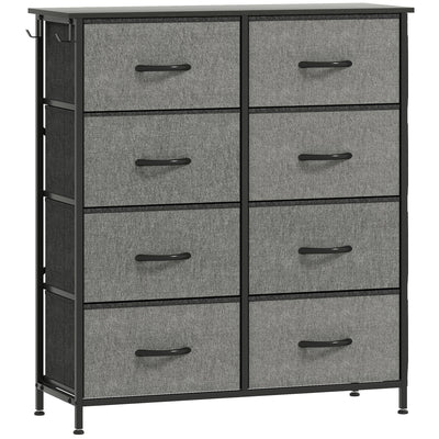 HOMCOM Chest of Eight Fabric Drawers - Charcoal Grey 