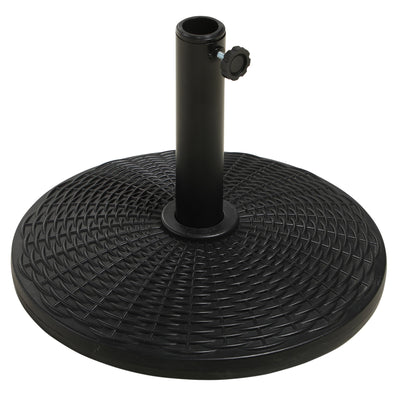 Outsunny 11.5 kg Plastic and Cement Rattan Pattern Parasol Base - Black 
