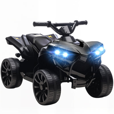 AIYAPLAY 6V Kids ATV, 4 Wheeler Electric Ride on Car with Music and LED Headlights, for Ages 3-8 Years Boys and Girls, Black 