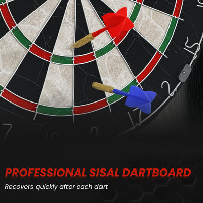 SPORTNOW Bristle Dartboard with Cabinet, 6 Steel Tip Darts, Cabinet 