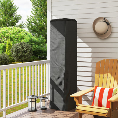 Outsunny Heavy Duty Gas Pyramid Patio Heater Cover, Full Length Outdoor Heater Cover Protector, UPF 30+ Oxford Fabric with Zipper, Black 