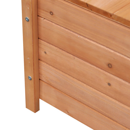 Outsunny Two-Seater Garden Storage Bench - Natural 