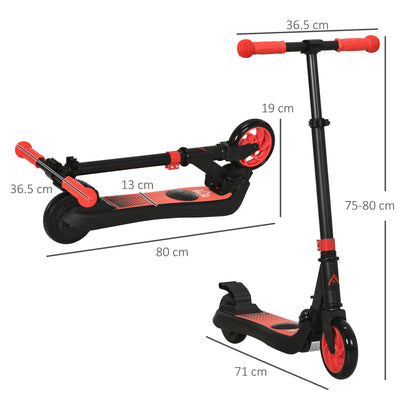 HOMCOM Folding Electric Scooter with Brake, for Ages 6+ Years, 8km/h Maximum Speed, Red 