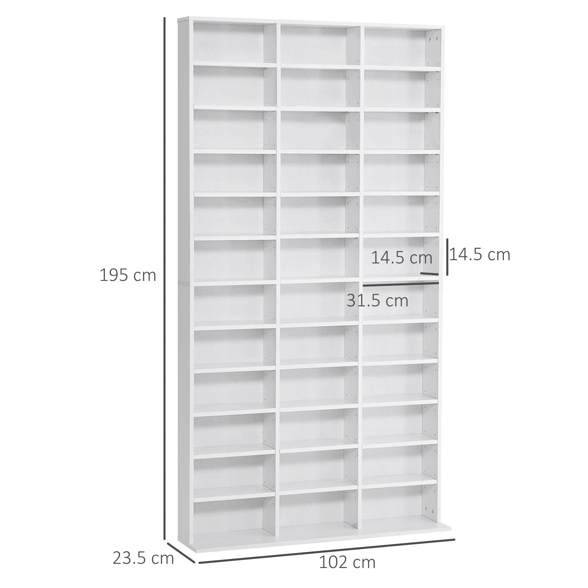 HOMCOM 33 Adjustable Compartment Storage Unit - White 