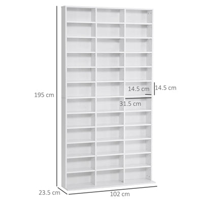 HOMCOM 33 Adjustable Compartment Storage Unit - White 