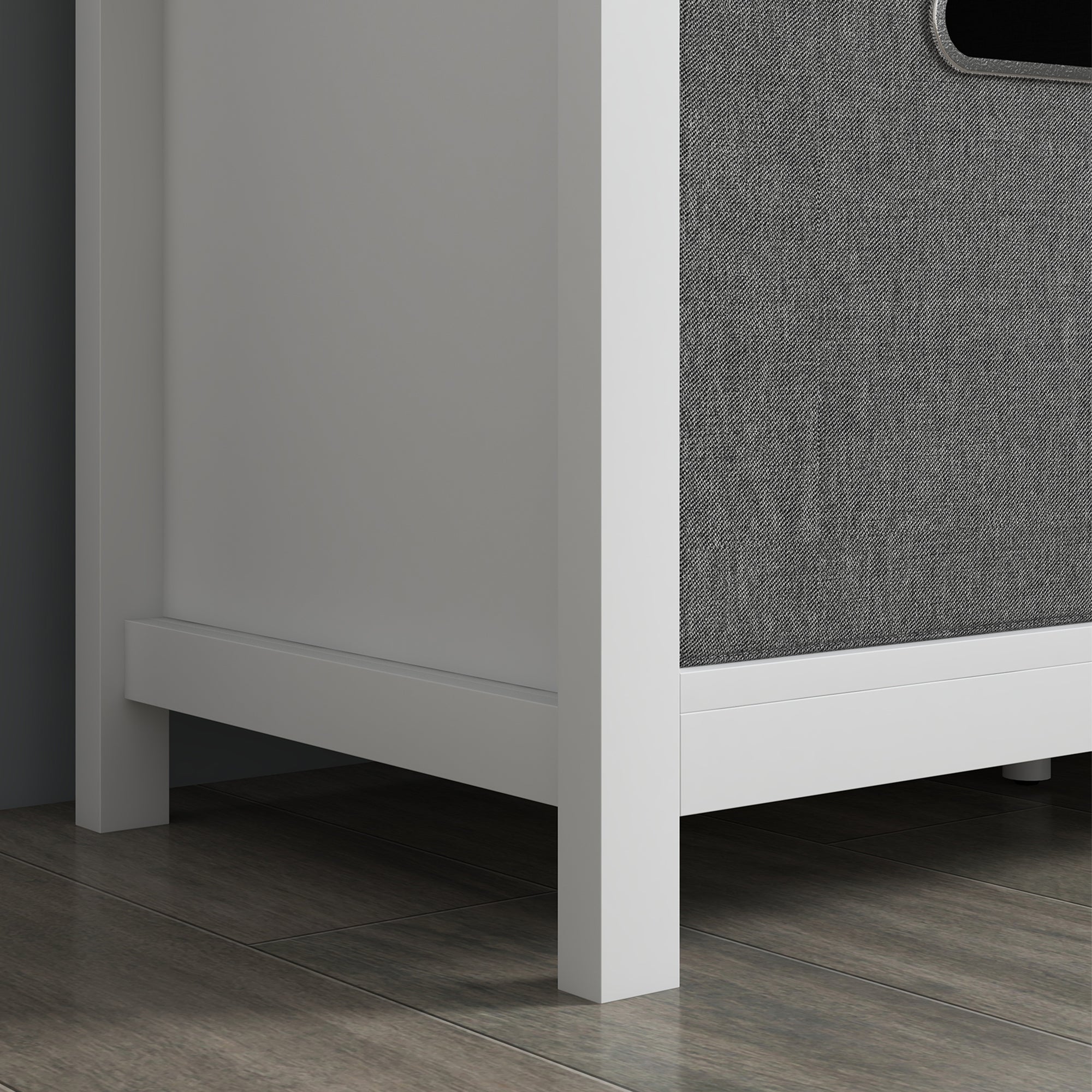 HOMCOM Shoe Storage Bench, with Cushion Seat - White/Grey 