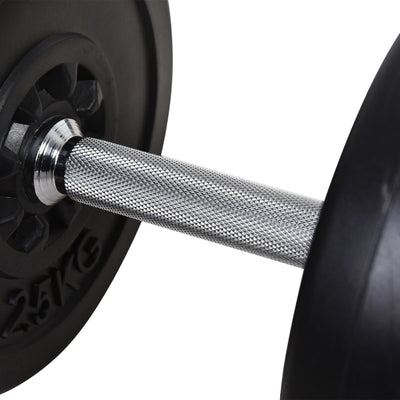 HOMCOM Dumbbell and Barbell Set with 65kg Adjustable Barbell Weights Set, for Home Gym - Black 