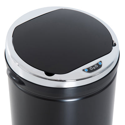 HOMCOM 42L Sensor Bin for Kitchen Waste Automatic Dustbin Motion Detection Dustbin  Stainless Steel Rubbish Can with Bucket, Black 