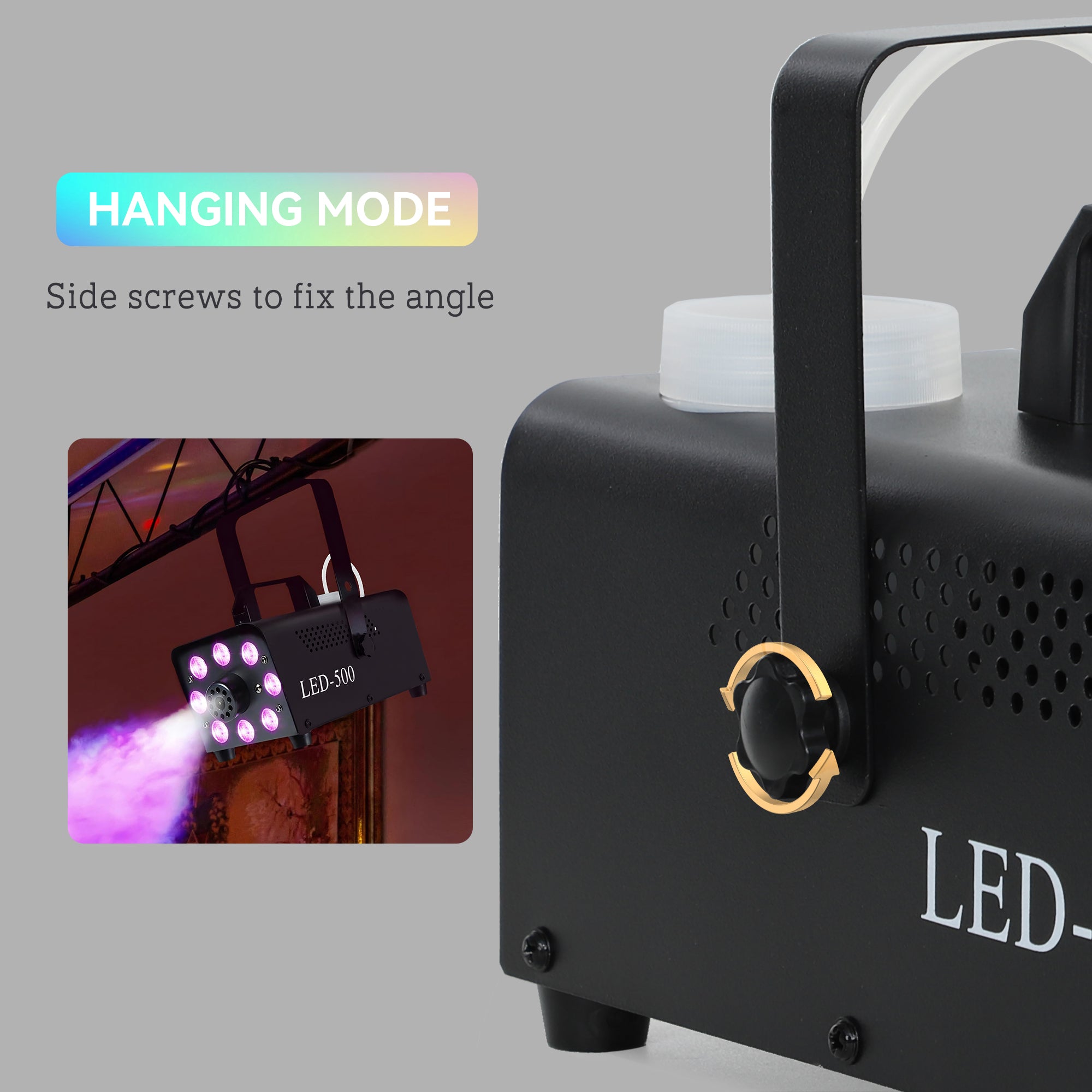 HOMCOM Smoke Machine with 3 RGB LED Lights with 13 Colours and 4 Effects, 450W 2000CFM Fog Machine with Wired and Wireless Remote Controls for Halloween Christmas Wedding Party Disco Dj Stage Effect 