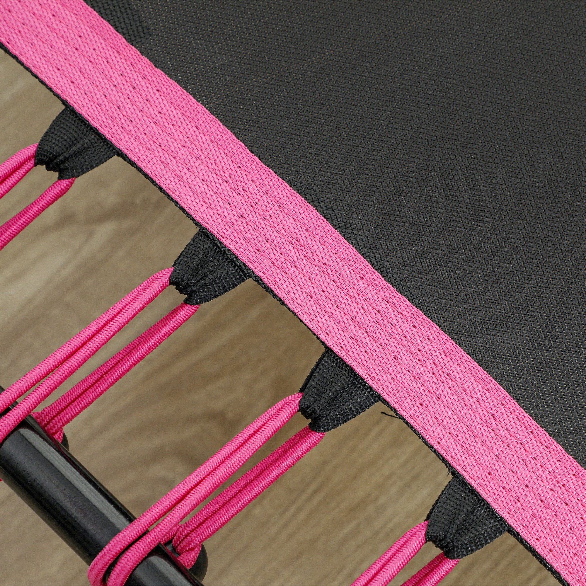 SPORTNOW 45" Rebounder Trampoline for Adults, Quiet Bungee Rebounder with LED Lights and Adjustable Handle, Pink