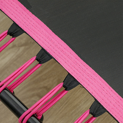 SPORTNOW 45" Rebounder Trampoline for Adults, Quiet Bungee Rebounder with LED Lights and Adjustable Handle, Pink