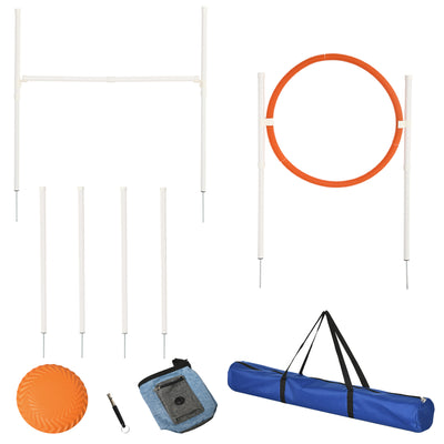PawHut Dog Agility Training Equipment for Dogs with Carry Bag - Multicoloured 