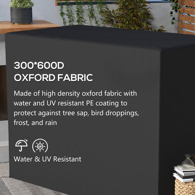 Outsunny 3-Seat Outdoor Garden Swing Chair Protective Cover Water UV Resistant, 240L x 133Wcm, Dark Grey 