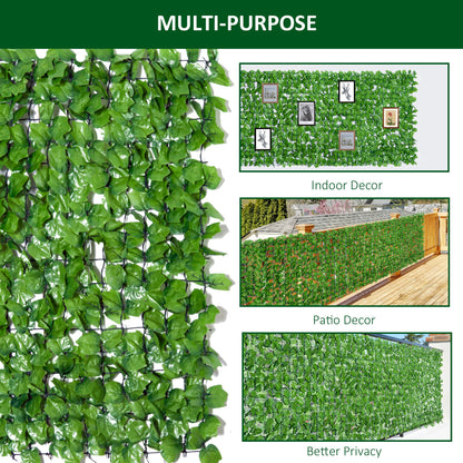 Outsunny Artificial Wall Foliage with Ivy Leaves, Privacy Screen Greenery Grass Wall For Garden Balcony