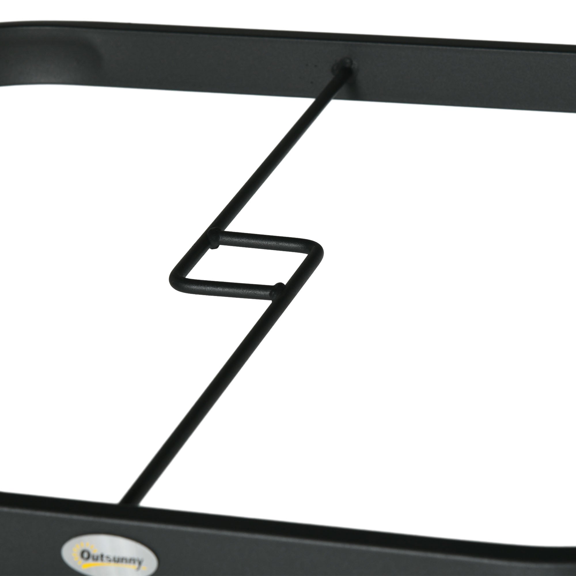 Outsunny 5 Pieces Garden Dining Set with Cushions, Outdoor Patio Table and 4 Stackable Chairs, Metal Top Table with Umbrella Hole, Black 