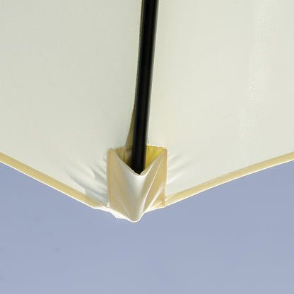 Outsunny 3(m) Tilting Parasol Garden Umbrellas, Outdoor Sun Shade with 8 Ribs, Tilt and Crank Handle for Balcony, Bench, Garden, Beige 