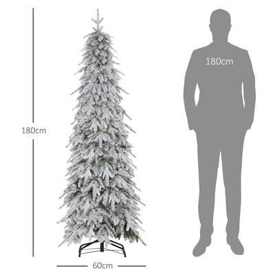 HOMCOM 6ft Snow-Covered Unlit Artificial Christmas Tree 