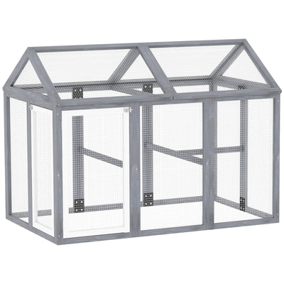 PawHut Large Chicken Run, Wooden Chicken coop, with Combinable Design - Wood Effect 