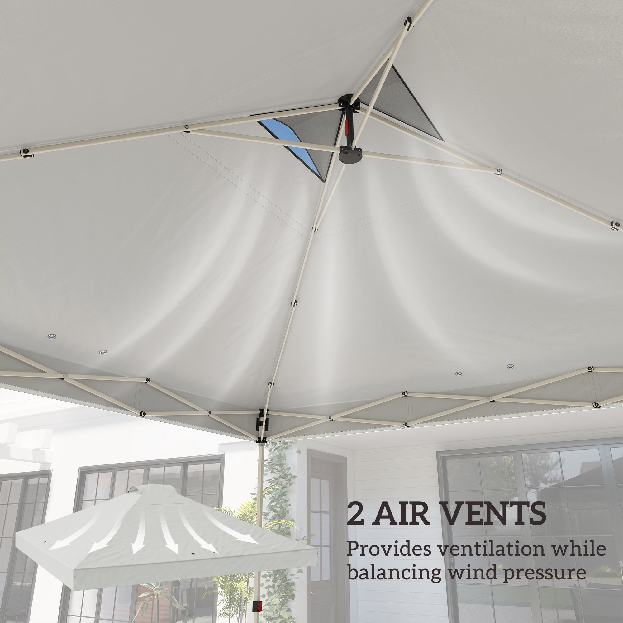 Outsunny Gazebo Roof Replacement UV50+ Waterproof Pop Up Canopy Cover with 8 Drainage Holes 3 x 3 m White 