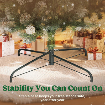 HOMCOM 8.2 ft Snow Frosted Christmas Tree Arch, Christmas Arch Doorway Decor with 1800 Tips and 91 Pinecones, Artificial Xmas Tree with Metal Stand for Indoor, Green 