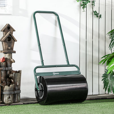 Outsunny 38L Fillable Cylinder Steel Lawn Roller - Dark Green 