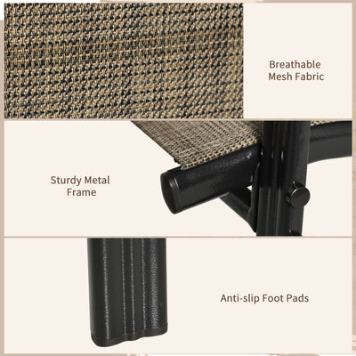 Outsunny Set of Four Stackable Mesh Seat Chairs - Mixed Brown 
