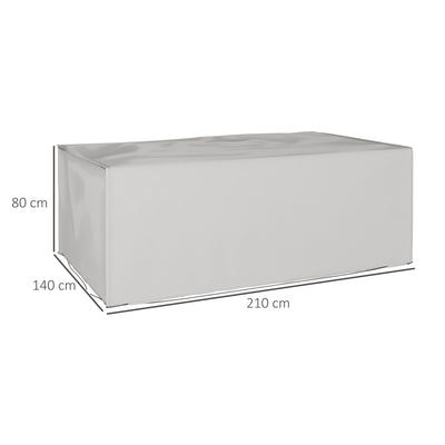Outsunny 600D Oxford Patio Set Cover Outdoor Garden Rattan Furniture Protection Cover Protector Waterproof Anti-UV, Grey, 210 x 140 x 80cm 